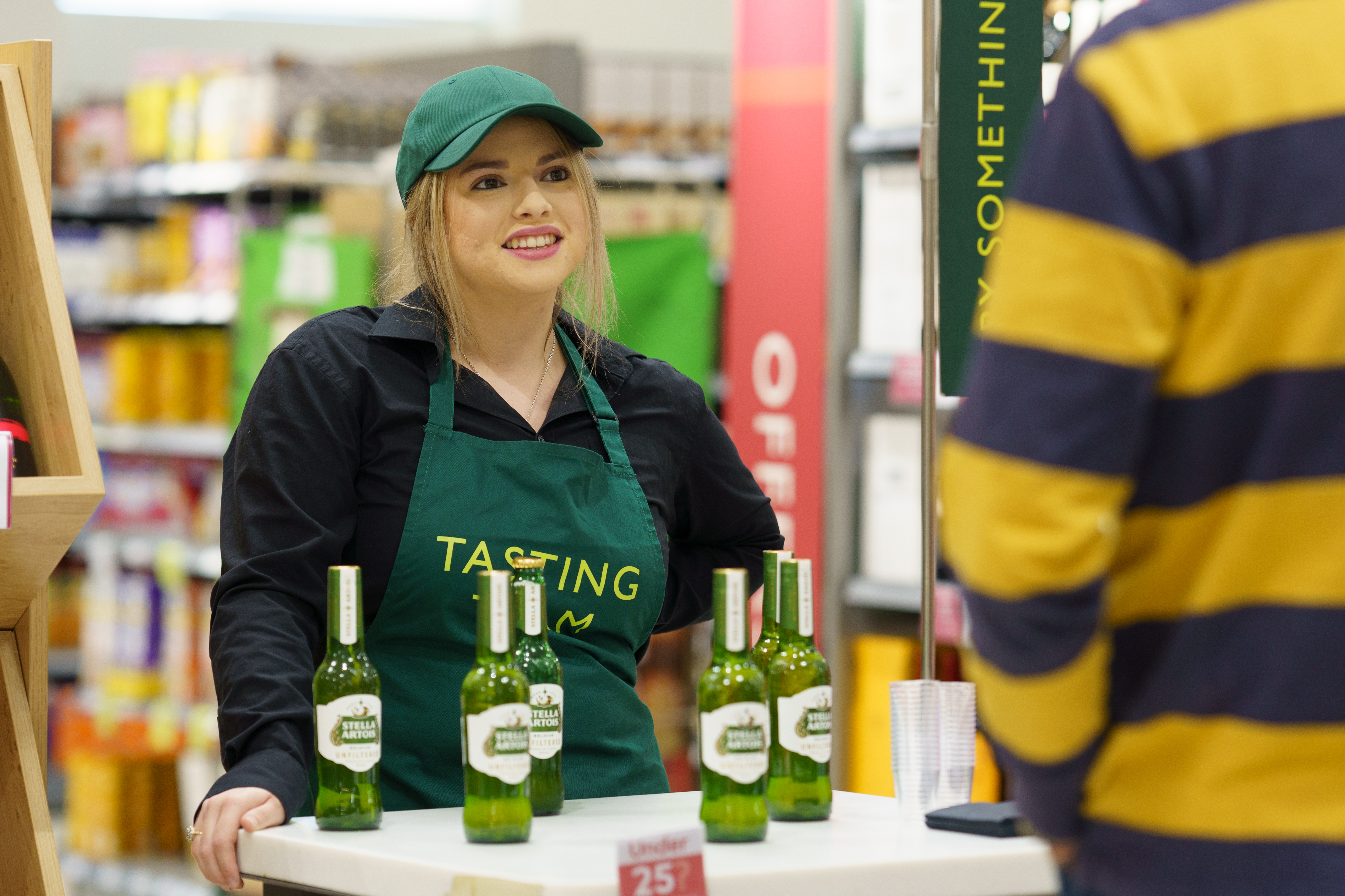 Sampling conversation at counter